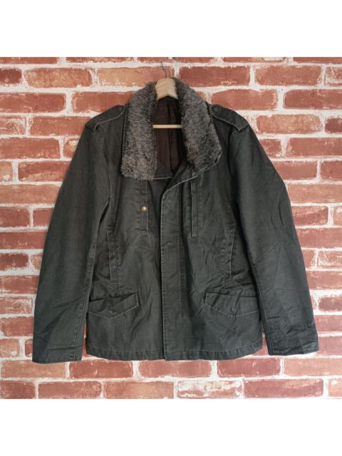 Other Designers Japanese Brand BOYCOTT Fur Collar Denim Jacket