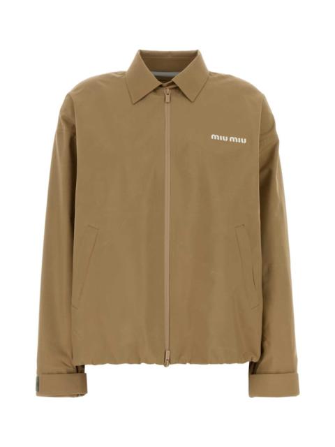 Miu Miu Miu Miu Women Beige Tech Fabric Windbreaker