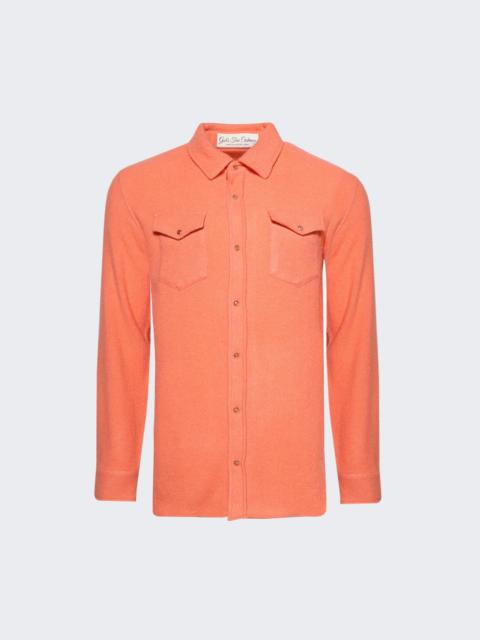 God’s True Cashmere Coraline Solid Cashmere Shirt Orange Sunstone