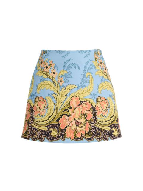 Cara Cara Chrissy Cotton-Sateen Mini Skirt blue