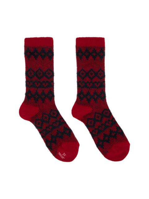 Y's Red Nordic Socks