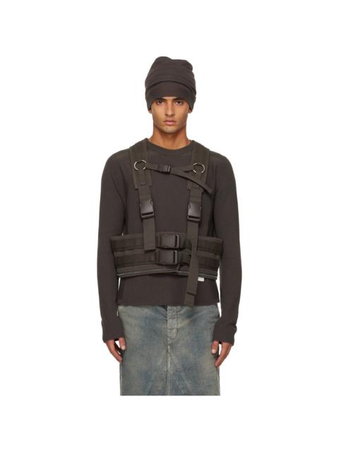 Rick Owens Brown Concordians Harness Vest