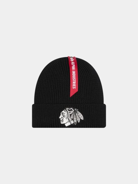 ALPHA INDUSTRIES CHICAGO BLACKHAWKS X ALPHA X NEW ERA SHORT CUFF BEANIE