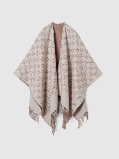 GUCCI GG wool jacquard cape