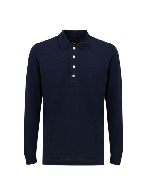 Dunhill - Blue Cashmere Polo Shirt