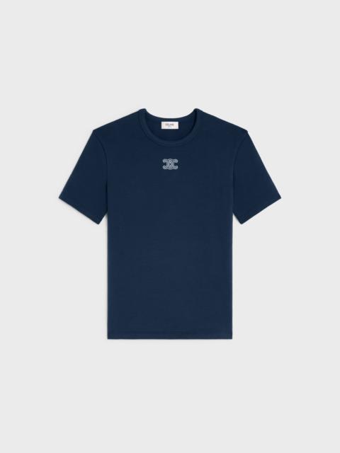 CELINE triomphe t-shirt IN ribbed cotton jersey