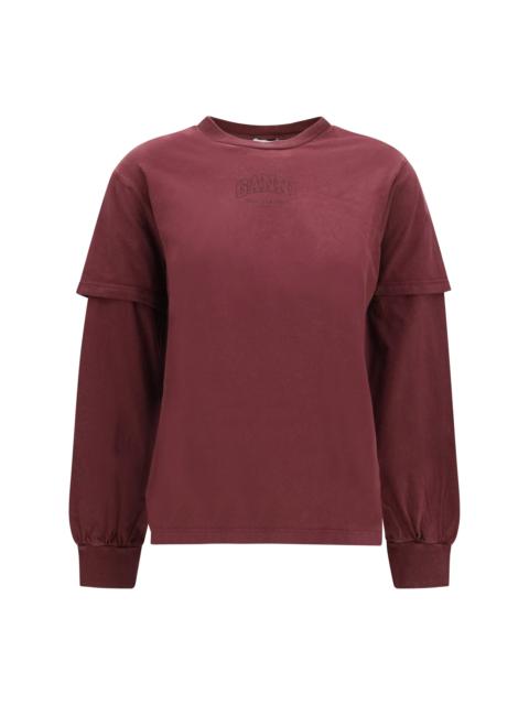 GANNI Ganni Future Heavy Jersey Long-sleeve T-shirt Port Royale