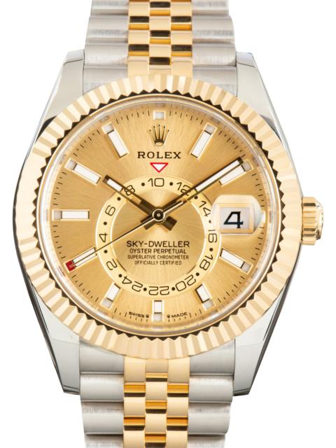 ROLEX Used Two-Tone Rolex Sky-Dweller Ref 336933 Champagne Dial