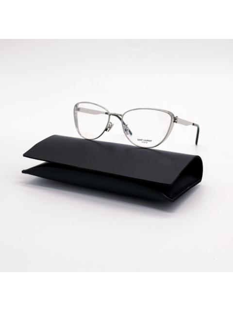 SAINT LAURENT New Saint Laurent Eyeglasses SLM92 001 Silver Cat Eye Women