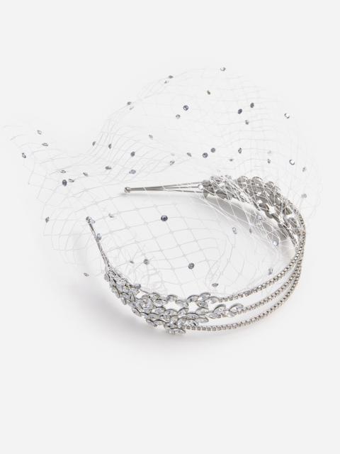 self-portrait Crystal Embellished Veil Headband