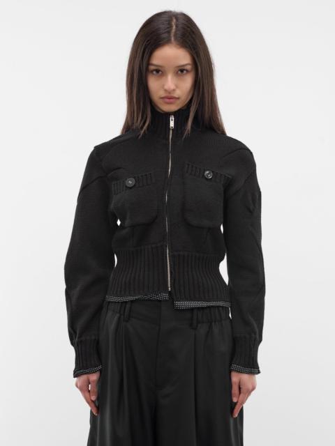 UNDERCOVER Black Asymmetric Zip Cardigan
