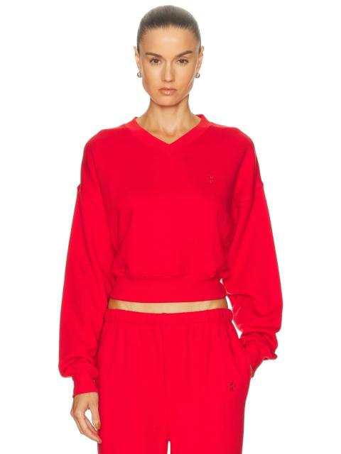 ÉTERNE Cropped V-Neck Sweatshirt