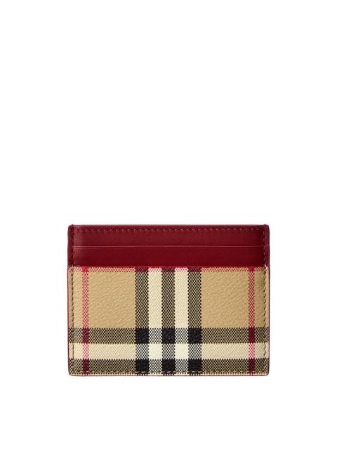 Burberry Burberry E-Check Canvas & Leather Card Case