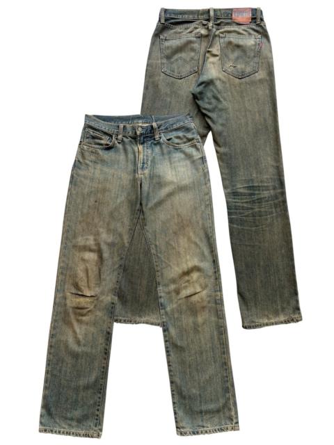 Other Designers Vintage Edwin Mudwash Distressed Denim Wide Jeans 33x34