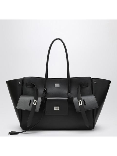 Balenciaga Carry All Bel Air Large Bag In Black Leather Women