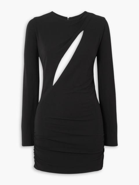 VERSACE Cutout stretch-jersey mini dress