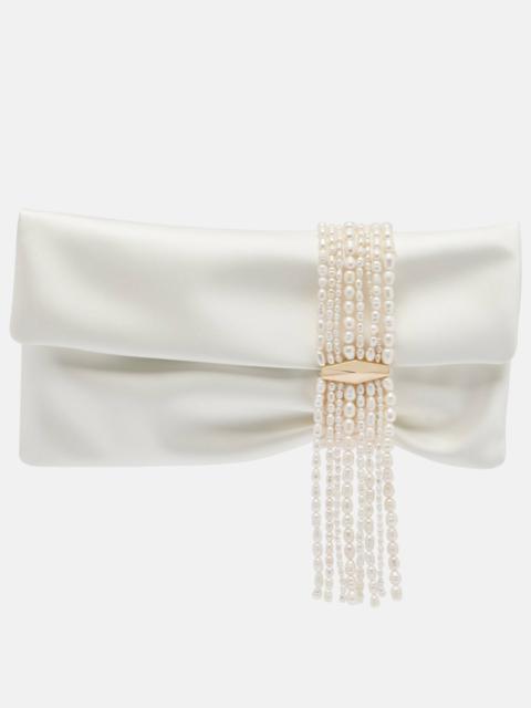 JIMMY CHOO Zandra embellished satin clutch