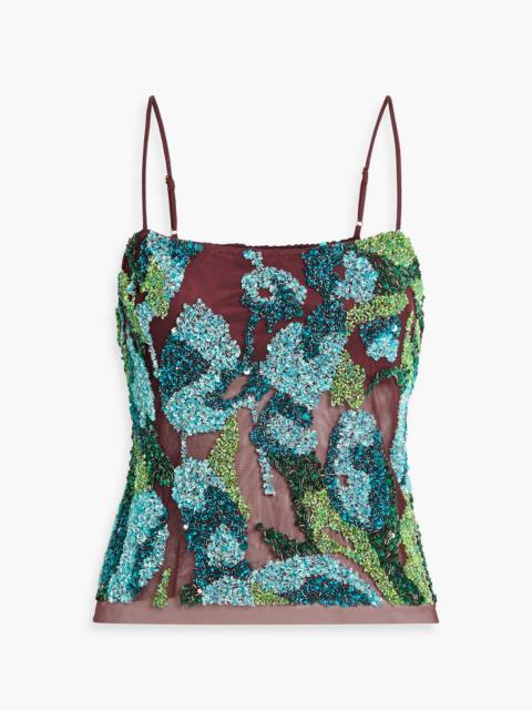 Cult Gaia Maison embellished mesh camisole