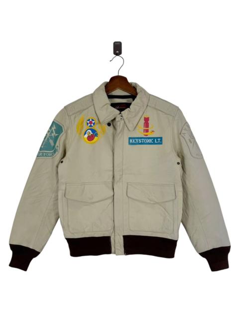 Other Designers ⚡️⚡️VINTAGE AVIREX USA TYPE A-1 BOMBER ZIPPER LAETHER JACKET