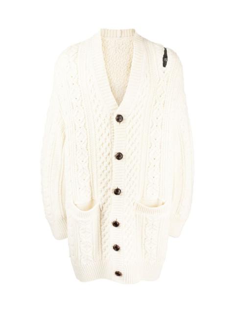 TAKAHIROMIYASHITA TheSoloist. ZIP-DETAIL ARAN-KNIT CARDIGAN