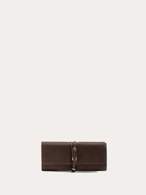Liffner BELTED CLUTCH DARK BROWN