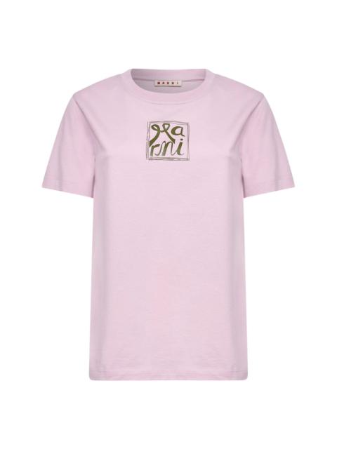 Marni Marni Women Quartz Cotton Marni Frame Logo T-Shirt
