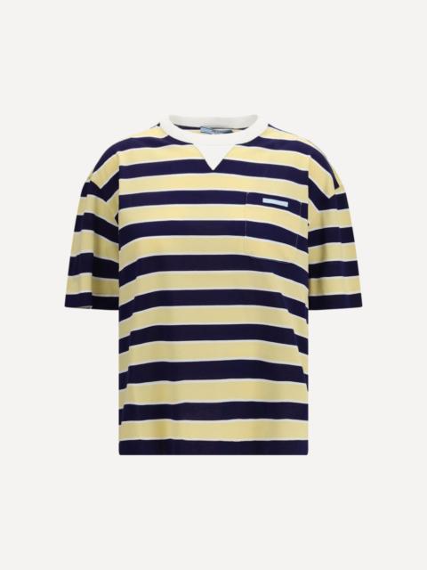 Prada Striped filo di Scozia T-shirt