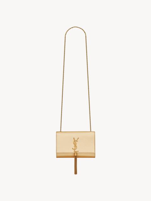 SAINT LAURENT KATE TASSEL SMALL  IN METALLIC LEATHER