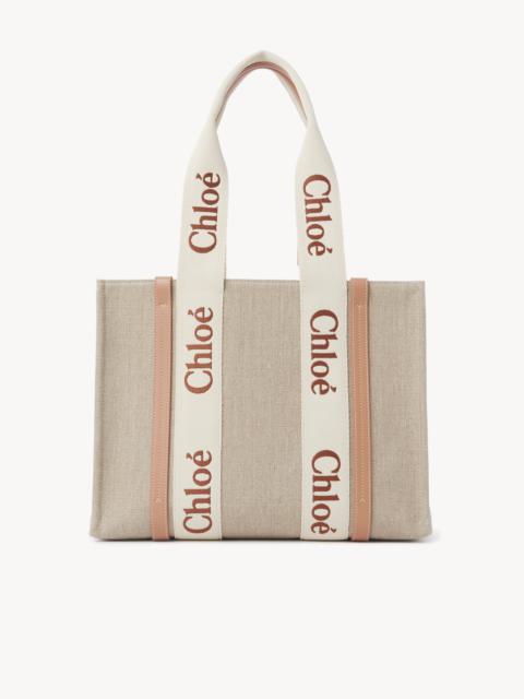 Chloé WOODY TOTE BAG IN LINEN