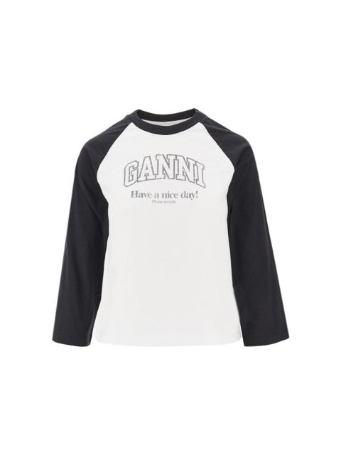 GANNI RAGLAN SLEEVES SLIM FIT T-SHIRT