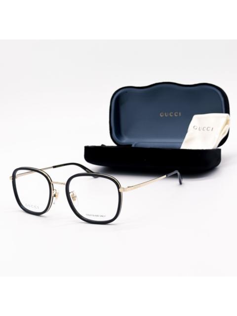 GUCCI NEW GG0955OA 001 GUCCI BLACK GOLD ROUND UNISEX EYEGLASSES GU