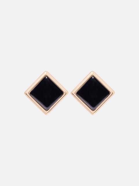 self-portrait Enamel gold-plated earrings