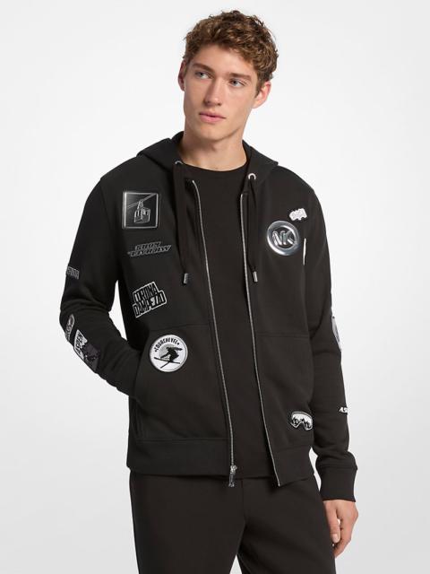 MICHAEL KORS Embellished Cotton Zip-Up Hoodie