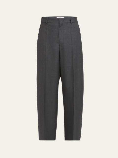 Men's Melange Wool Loose-Fit Pants