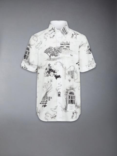Thom Browne POPLIN HECTOR TOILE SHORT SLEEVE SHIRT