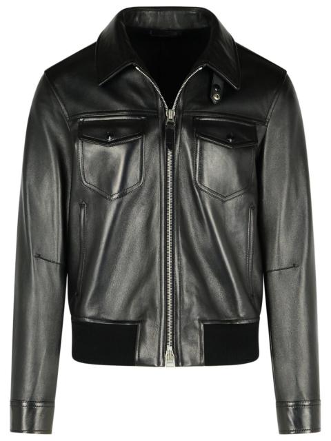 Tom Ford Black Leather Jacket Men