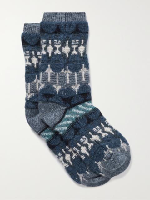 Loro Piana Calza Noel Jacquard-knit Cashmere Socks
