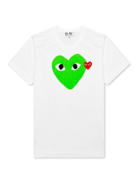 Comme des Garçons PLAY COMME DES GARCONS PLAY WOMEN'S COLORED HEART TEE - GREEN
