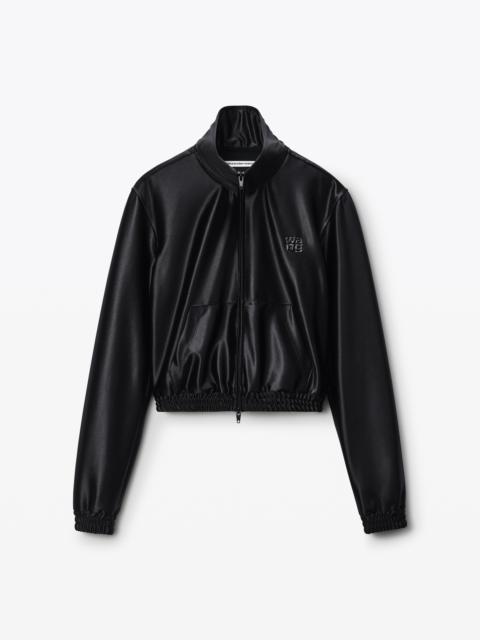 Alexander Wang black shrunken zip-up jacket
