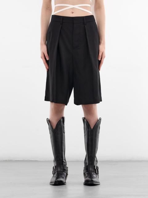 Ann Demeulemeester Ukje Black Viscose Pleated Shorts