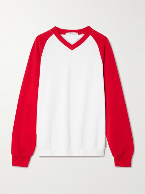 Tibi Perfect T Two-tone Cotton-jersey Sweatshirt