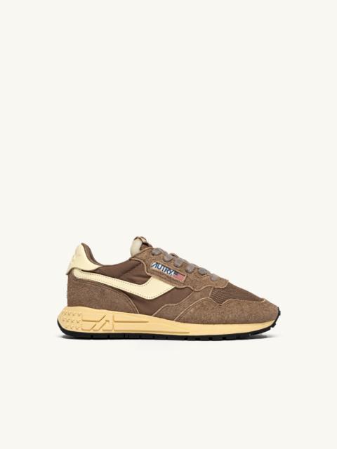 AUTRY REELWIND LOW SNEAKERS IN CROC AND RUTABAGA NYLON AND SUEDE