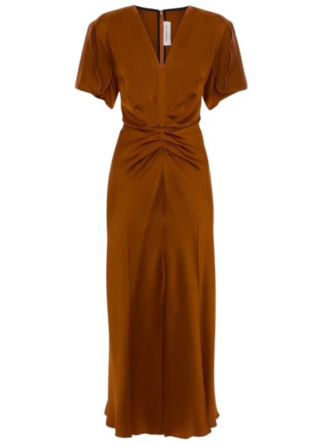 Victoria Beckham Eve Midi Dress in Bronze