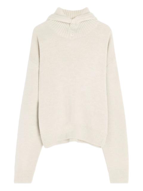 Lemaire buttoned ribbed-knit jumper