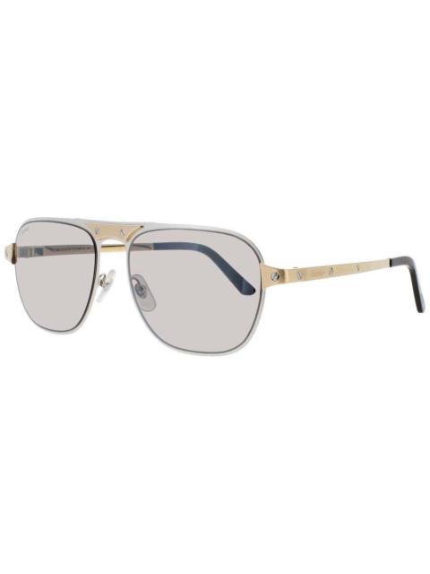 Cartier Cartier Men's Silver Tone Rectangular Sunglasses CT0532S005