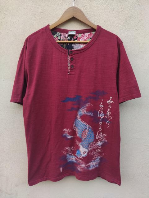 Other Designers Japanese Brand - Sukajan t shirt Fish Koi Motive sukajan Japanese