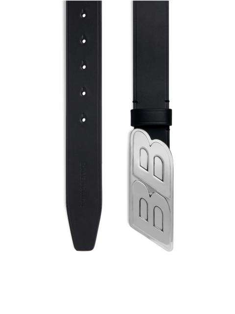 BALENCIAGA Men's Moto Logo Belt  in Black