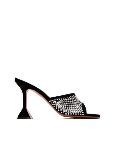 【関税&送料込】Amina Muaddi Lupita Mule Sandals In Crystal Amina Muaddi Lupita Crystal Net 95MM Mules | Saks Fifth Avenue