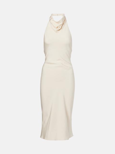 TOM FORD Halterneck silk sablé cocktail dress