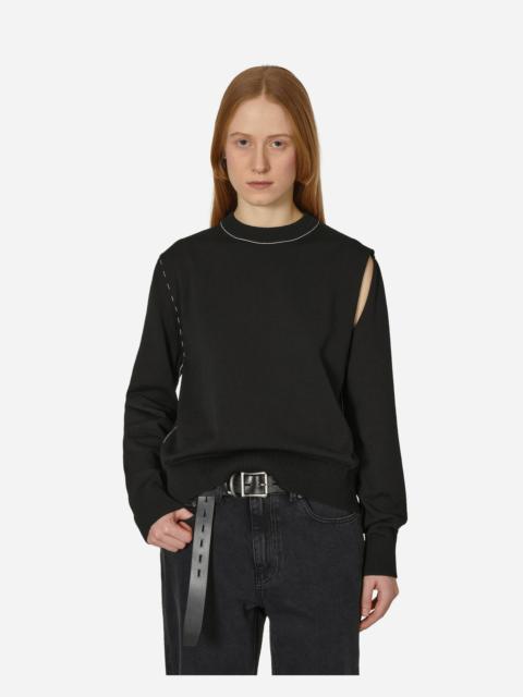 MM6 Maison Margiela Deconstructed Crewneck Sweater Black
